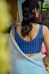Flamingo Blue Silk Blouse